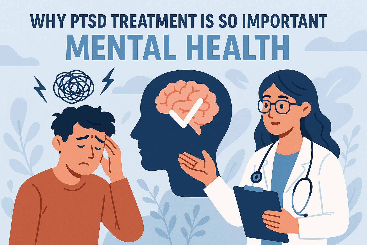 illustration showing the importance of ptsd treatment for mental health