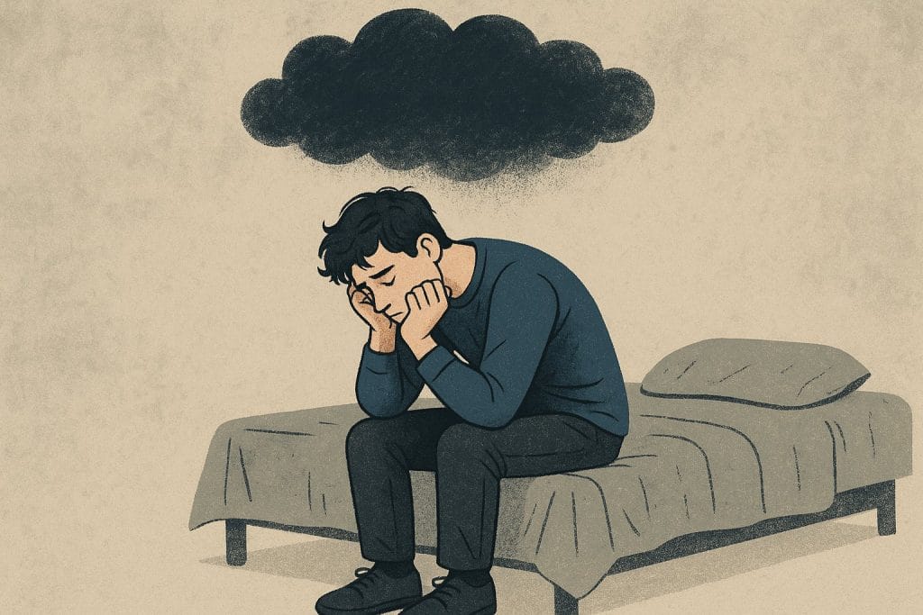 illustration showing the concept of depression in young adults